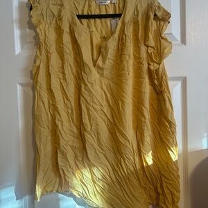 Reitmans Mustard Ruffled Blouse